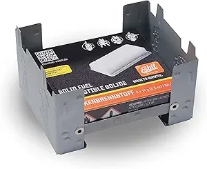 Esbit Ultralight Folding Pocket Stove with Six 14g Solid Fuel Tablets steel, Small - Original