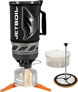 Jetboil Flash Java Kit Camping and Backpacking Stove Cooking System with Silicone French Press Coffee Maker