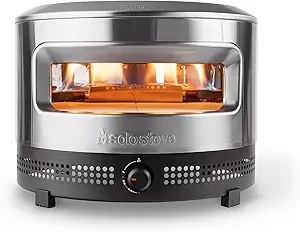Solo Stove Pi Prime Pizza Oven Outdoor - Gas,Propane - Portable Pizza Oven with Cordierite Stone Cooking Surface - Demi-Dome Design - Wide-Mouthed Opening - Stainless Steel