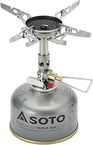 SOTO WindMaster Canister Stove with 4Flex for Windy Weather - Lightweight and Durable Backpacking Camp Stove, Compact Portable Camping Stoves for Hiking and Outdoor Cooking - Canister Not Included